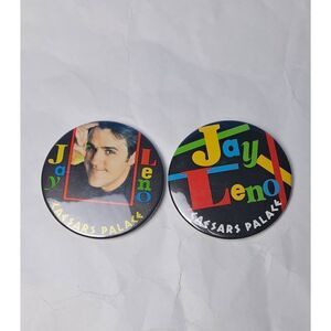 JAY LENO (photo) Vintage Caesars Palace / Las Vegas - 3" pin / Buttons